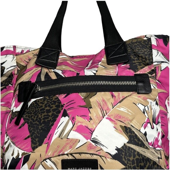 Marc Jacobs Tote Bag Womens Large Multicolor Pink Animal‎ Print Travel Purse - Picture 3 of 10